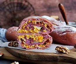 紫薯麻薯核桃肉松软欧包#美味烤箱菜，就等你来做！#的做法