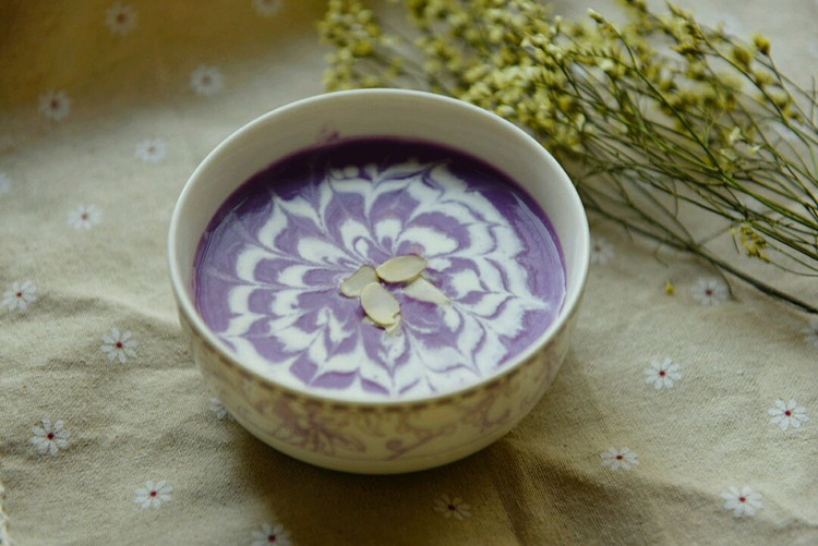 杏仁紫薯奶露的做法