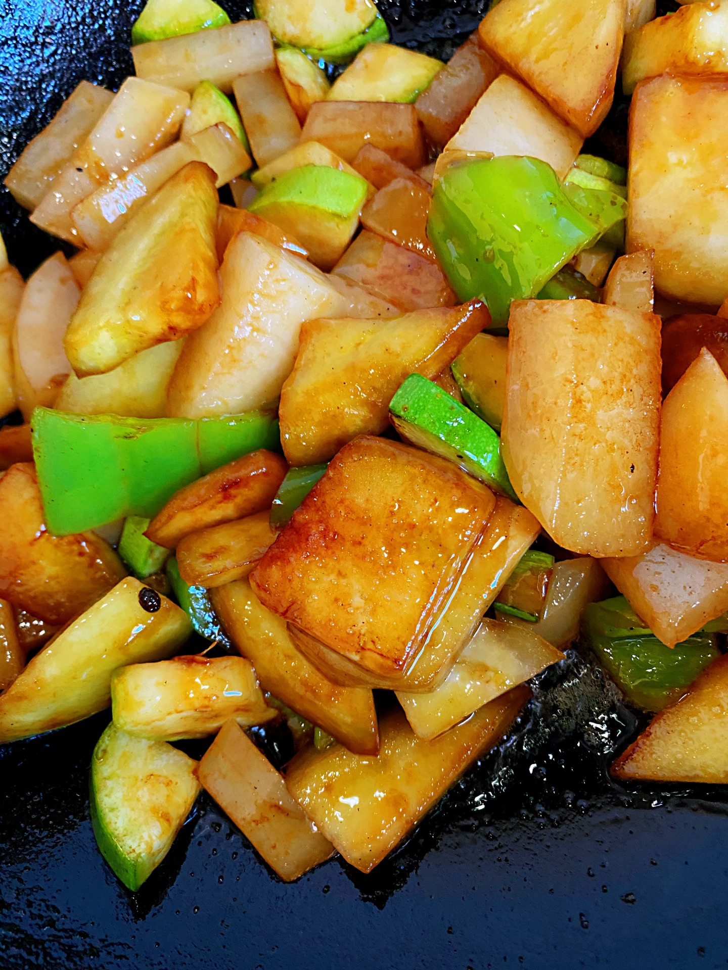 Stewed eggplant with yam