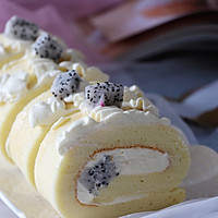 火龙果奶油蛋糕卷（后蛋法）的做法图解13