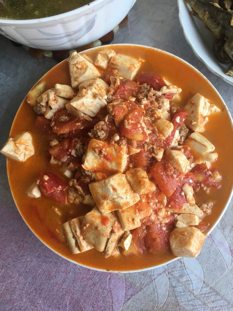 西红柿肉末豆腐的做法