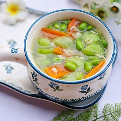 丝瓜毛豆虾米汤