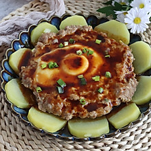 鲜嫩多汁的土豆蒸肉饼，简单美味
