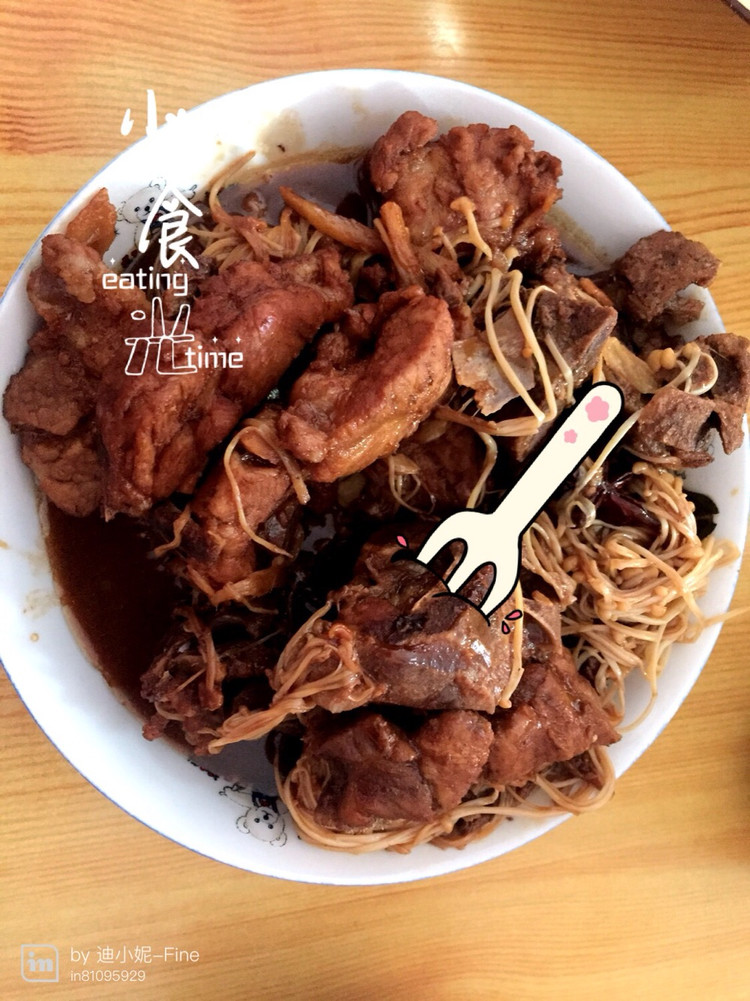 红烧排骨➕金针蘑的做法