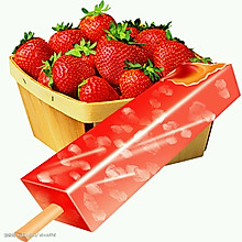 糖果草莓冰棒