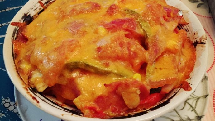 鲜茄芝士焗饭 超好吃～