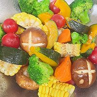 #橄想橄做，就是中国味#鸡胸肉虾仁烤时蔬的做法图解9