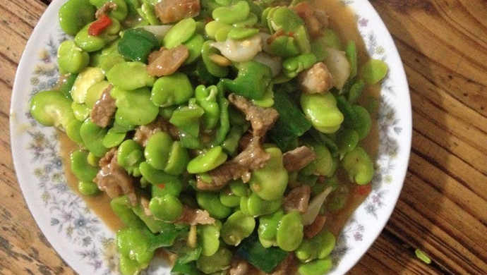 小炒蚕豆肉片