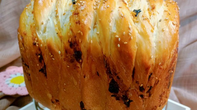 海苔肉松面包·面包机版的做法