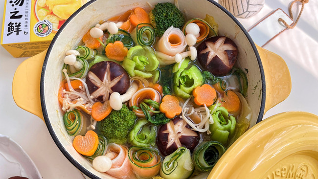 太太乐—花艺蔬菜锅的做法