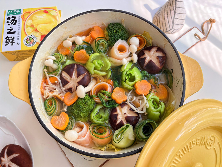 太太乐—花艺蔬菜锅的做法