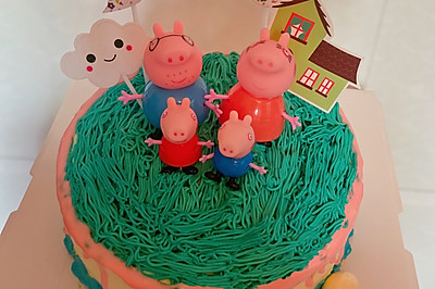 8寸生日蛋糕【小猪佩奇一家】