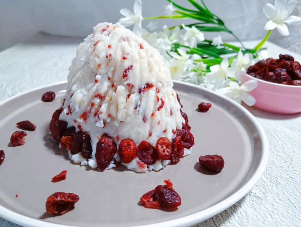 蔓越莓山药泥～火山喷发