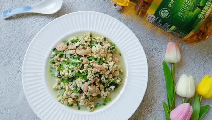 虾仁茼蒿小豆腐