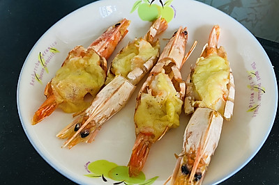 芝士焗黑虎虾