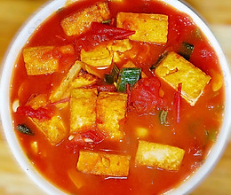 老豆腐炒西红柿的做法