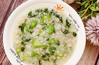 菜心肉末粥