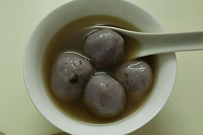 紫薯红豆汤圆