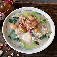 #味达美名厨福气汁，新春添口福#咸排蔬菜粥的做法图解7