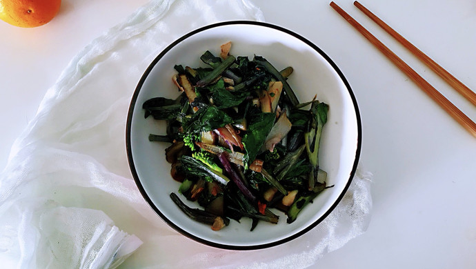 蒜香紫油菜苔，冬天青菜中的扛把子