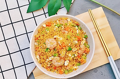 解锁小米新吃法|虾仁蛋白小米炒饭