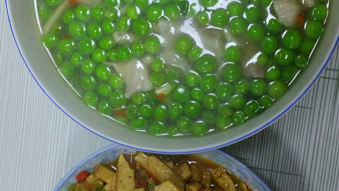 豆腐干+豌豆汤