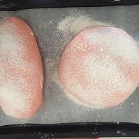樱花粉色麻薯红豆沙软欧包的做法图解6