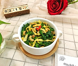 蛋丝虾米拌菠菜的做法