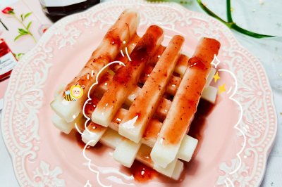 酸甜可口消暑佳品‼️草莓果酱淋山药