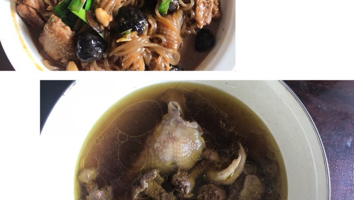 一鸡两吃之小鸡炖蘑菇加松茸鸡汤