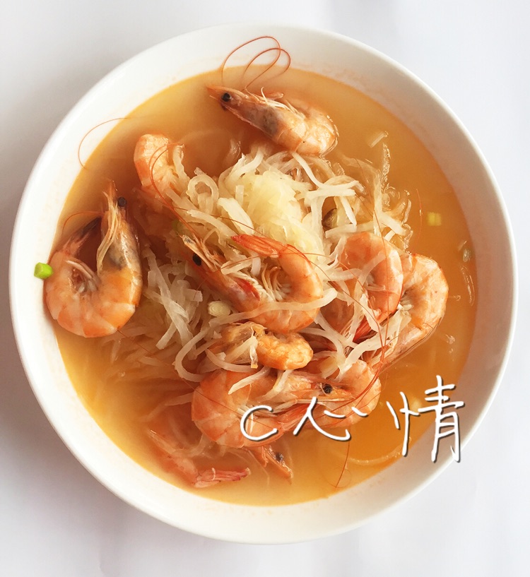 萝卜丝炖虾～~~秋冬滋补必吃，营养不油腻的做法图解4