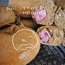 青汁黑芝麻核桃黑糖芋泥贝果