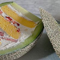 蜜瓜蛋糕——藏在网纹瓜里的浪漫的做法图解14