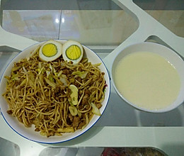 肉末白菜炒面的做法