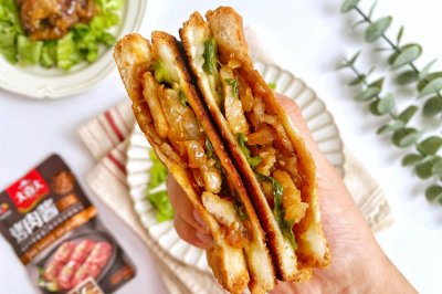 10分钟搞定·快手网红菜·韩国街头美食·韩式烤肉三明治