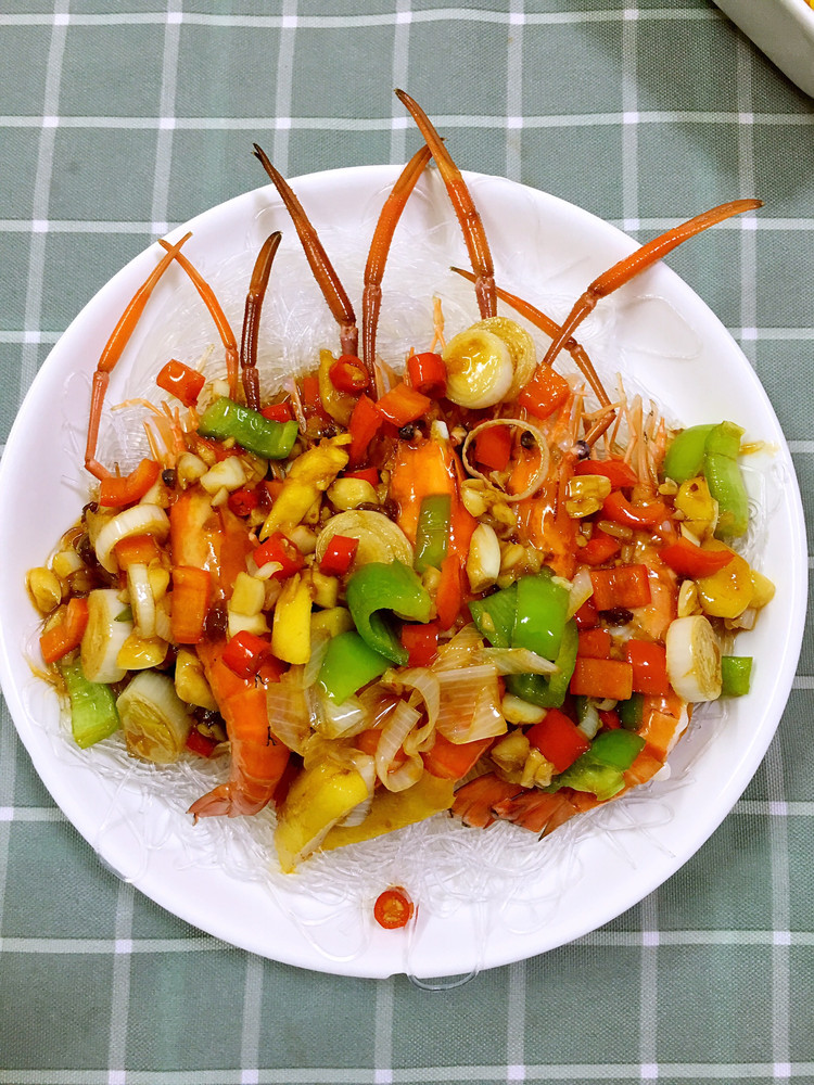 舒氏菜谱：粉丝蒸罗氏虾的做法