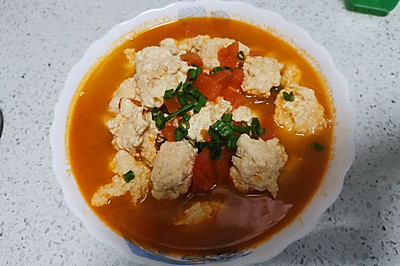 鸡肉豆腐丸子番茄汤