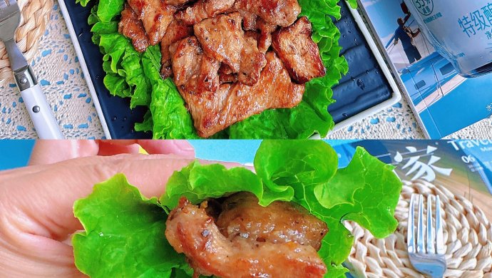 韩式烧烤-孜然猪排生菜卷