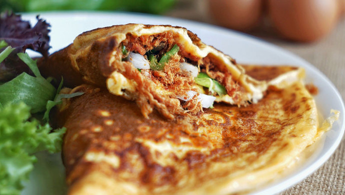 傻傻【蛋包肉松饼】