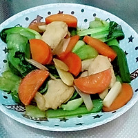 鸡肉炒油菜的做法图解3