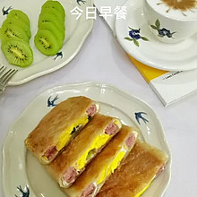 #测测你的夏日美食需求#简单易做的手抓饼三明治