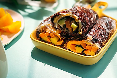 黑米火腿饭团