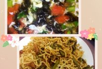 面包机和面、压面机面条、豆角焖面，蛋花汤，的做法