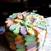 彩虹蛋糕裱花的做法图解9