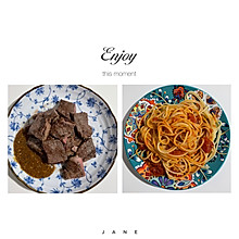 牛排&茄汁意面