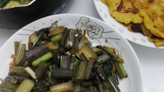 特别的素炒红菜苔