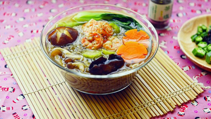 丝瓜虾汤面