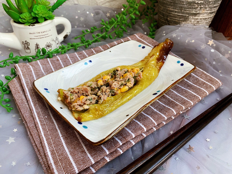 辣椒酿肉的做法