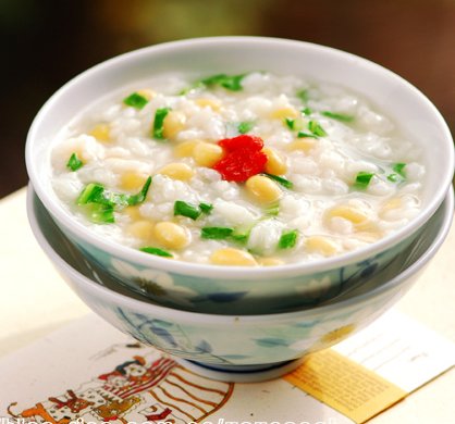 豆子青菜咸粥
