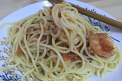 超快的海鲜意面